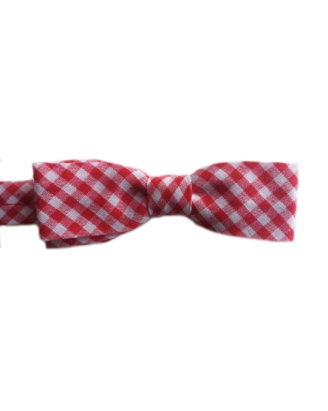 Toddler Boy Red Gingham Check Bow Tie