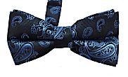 blue paisley bow tie