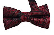 red and black paisley bow tie