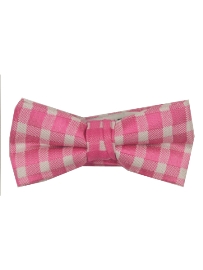 Isaac Mizrahi Designer Boy's Silk Bow Ties - Pink Check
