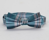 Isaac Mizrahi Designer Boy's Silk Bow Ties - Teal Plaid