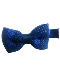 Boys Silk Knit Bow Tie - Blue