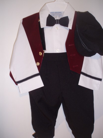 Custom Vintage Style Knicker Set with Burgundy Vest