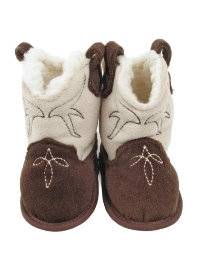 Baby Deer Sherpa-Lined Cowboy Boot Slippers
