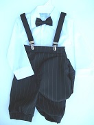 Black Pin Stripe Knicker and Suspenders Set