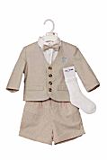 Tan Toddler Eton Suit Easter Outfit with Socks
