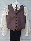 Close-Out 4 - Piece Brown Vest And Slacks Set