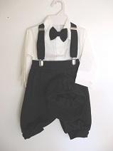 Close-Out 5 - Pc  Black Knicker Set with Ivory Shirt
