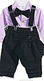 Infant Boys Black Knicker Pants with Lavender Shirt