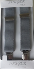 gray elastic suspenders