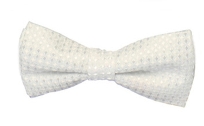 Microfiber Diamond Patterned Boy's Bow Ties - White