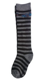 Boys Stripe Knee Socks - Gray