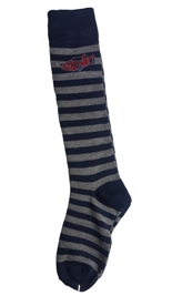 Boys Stripe Knee Socks - Dark Blue and Gray