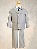 Boy's Lt Gray 5-Piece Suit by Lito