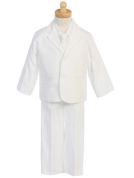 Lito 4 - Piece Cotton Seersucker Boy's Suit in White