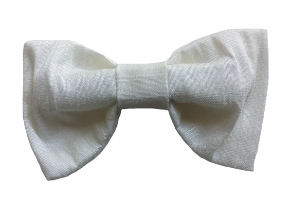 ivory baby silk bow tie