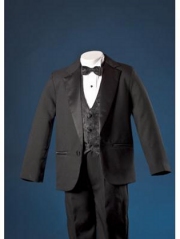 Black Lito 1 Button Tuxedo w Paisley Vest *Sale*