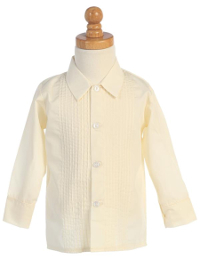 Pin Tuck Tuxedo Shirt - Ivory