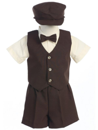 *New* Formal Vest and Shorts Set - Chocolate Brown