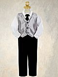 Boy's Silver Vest With Pants 4 - Piece Set SALE