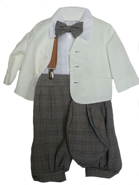 *Exclusive* Eton Ivory Jacket With Toffee Plaid Knickerbockers