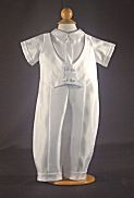 Christening One-Piece Suit in Shantung Satin