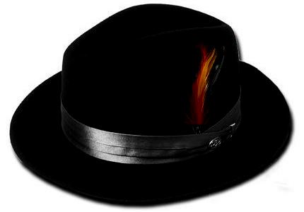 Wool Fedora Godfather Hat / Black Band