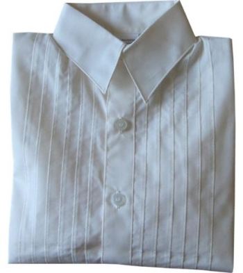 Cream Pleated Tuxedo Dress Shirt - Close out size 8
