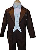 Black Tuxedo Tailcoat With Color Choice Vest / Bow Tie & Ivory Tuxedo Shirt