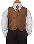 2 Piece - Copper Color Vest & Tie OR Bow Tie