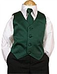 2 Piece  - Hunter Green Color Vest & Tie OR Bow Tie