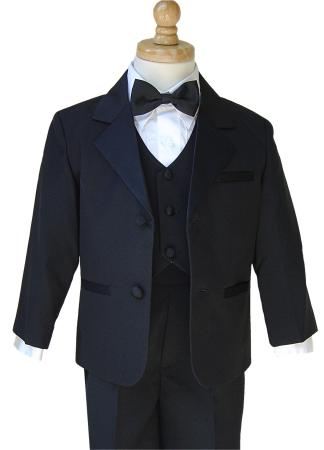 Husky Sizes Black 2-Button Notch Tuxedo