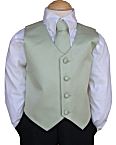 Close-Out 2 Piece - Soft Sage Satin Full Vest and Bow Tie