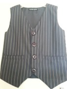 Boys Gray Pinstripe Cotton Vest Sz 2T