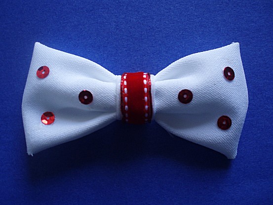 Red Sequined Clip-On Bow Ties