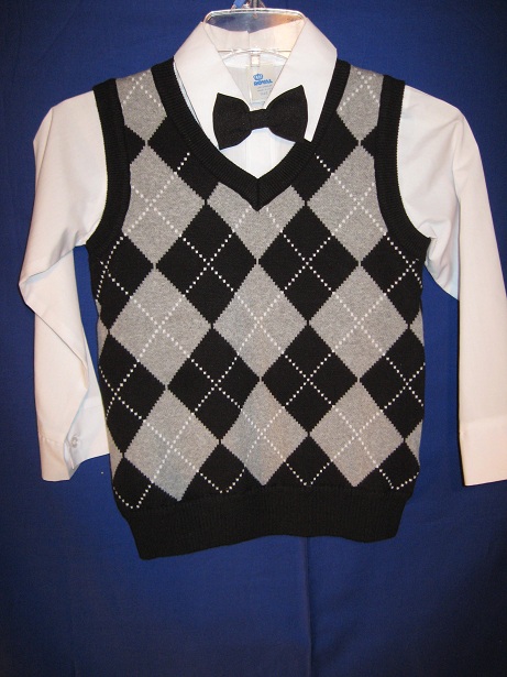 One of a Kind 3 Pc Sweater Vest, Shirt And Bow Tie