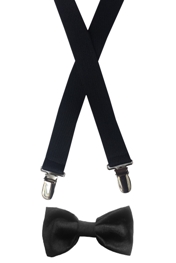 Suspenders & Bow Tie Set - Black