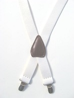 Kids Elastic Suspenders - White