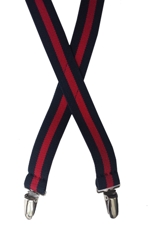 navy / red elastic suspenders
