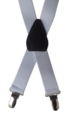 white elastic suspenders