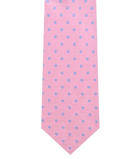 Polka Dot Zipper Tie - Pink & Blue