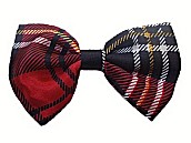 Patterned Satin Bow Ties - Red Plaid