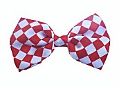 Patterned Satin Bow Ties - Red Checks