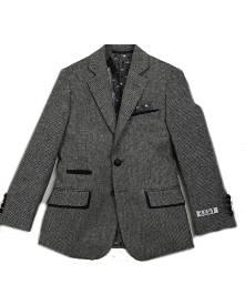 A.X.N.Y. Boys Gray Tweed Wool Blazer