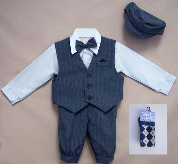 Infant Blue Pin Stripe Knicker Set