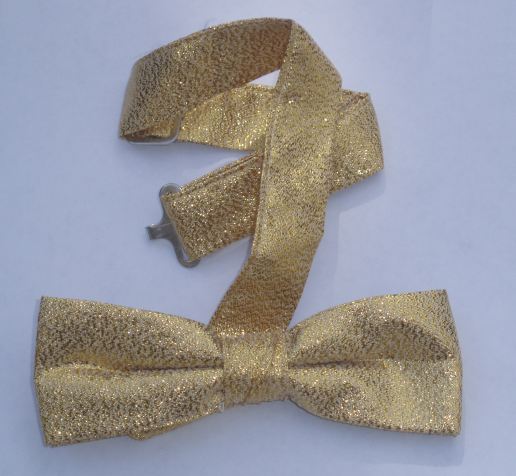 Metallic Gold Banded Bow Tie