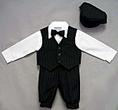 Close-Out Black Pin Stripe Knicker Suit