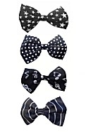 Set of 4 Toddler Black & White Patterned Bow Ties