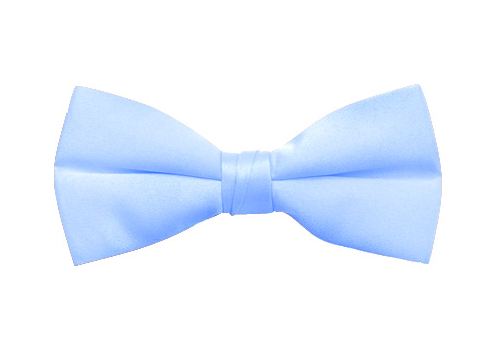 light blue satin bow tie