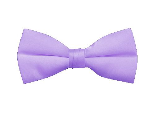 lilac clip-on satin bow tie